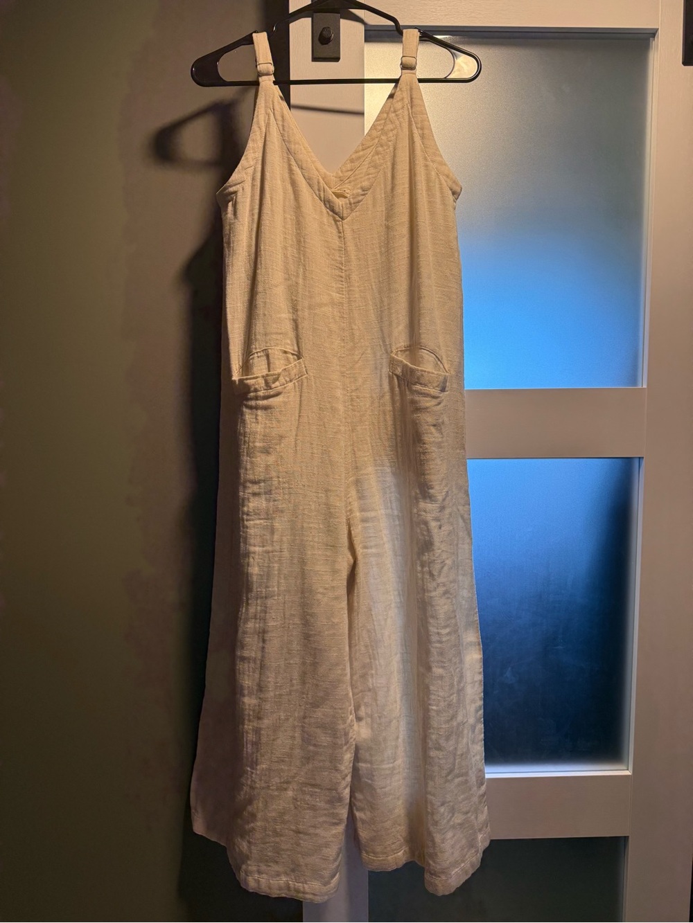 NATURAL LIFE Cream Linen-Blend Wide-Leg Jumpsuit